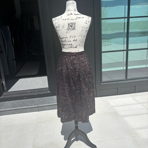 Vintage Wool Blend Paisley Midi Skirt | Union Made in USA | Size 7/ - Picture 2 of 4